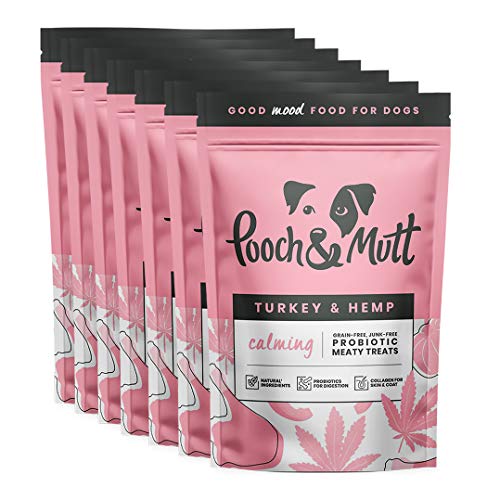 Pooch & Mutt - Beruhigende Fleisch-Leckerlis für Hunde (Getreidefrei), Truthahn & Hanf, 7 x 120 g von Pooch & Mutt