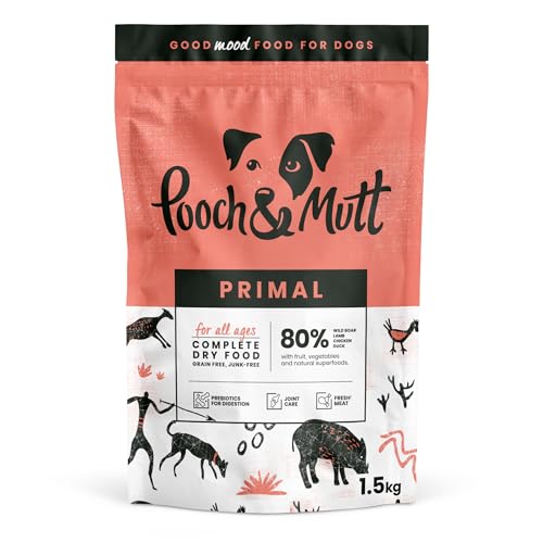 Pooch & Mutt - Getreidefreies Primal Hundetrockenfutter mit hohem Proteingehalt, Wildschwein-Geschmack, 1,5 kg von Pooch & Mutt