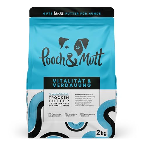 Pooch & Mutt - Vitalität & Verdauung, Getreidefreies Hundetrockenfutter für Empfindliche Hunde, Lachs und Süßkartoffel, 2 kg von Pooch & Mutt