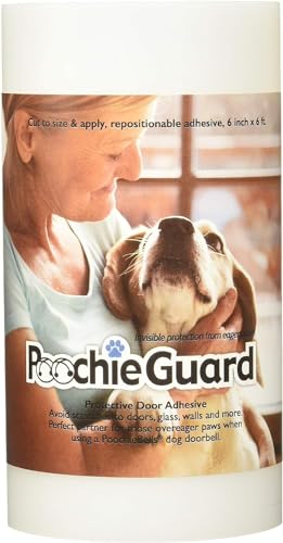 PoochieGuard Selbstklebende Schutzfolie für Türen, Fenster und mehr; transparent, schützt Ihr Zuhause vor Pfoten und Krallen von PoochieBells