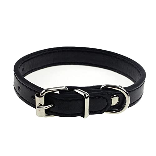 Hundehalsband, verstellbar, Kunstleder, für Welpen, Katzen, Schnalle, Halsband, Dekor von Porceosy