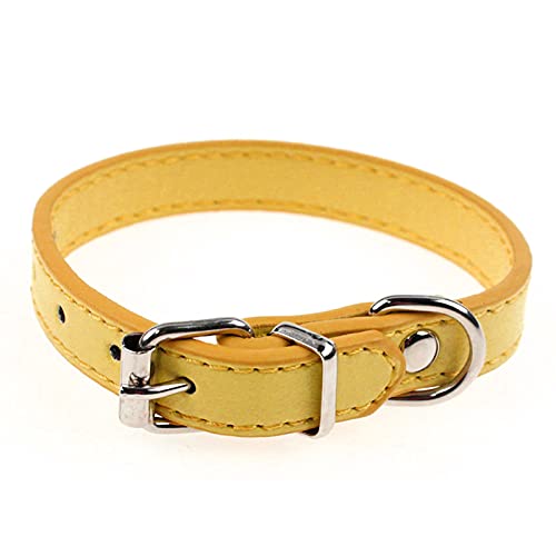 Hundehalsband, verstellbar, Kunstleder, für Welpen, Katzen, Schnalle, Halsband, Dekor von Porceosy