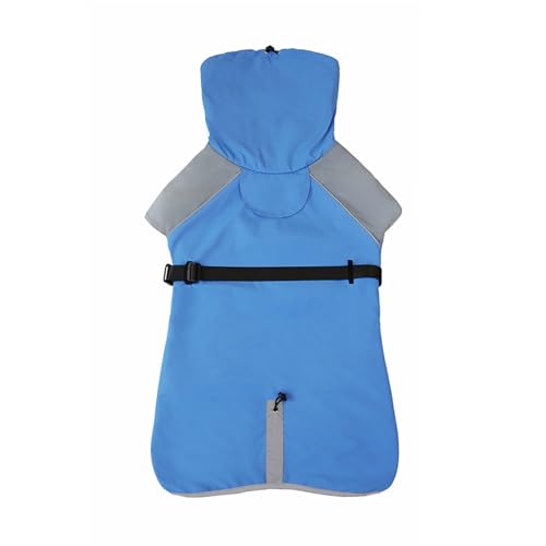 Porceosy Wasserdichte Haustier Kleidung Reflektierende Design Jacke Hoher Kragen Hundemantel Warm Winddicht für Kaltes Blau 3XL von Porceosy