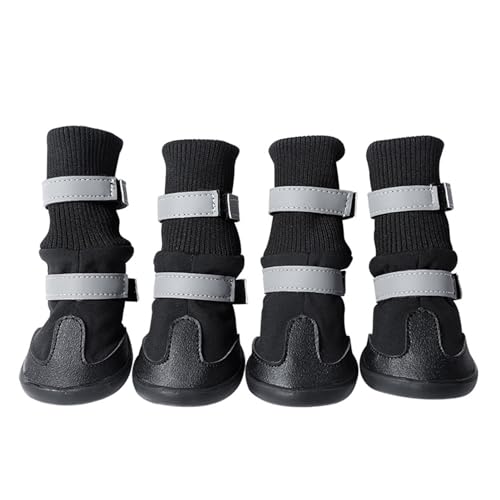 Schneestiefel aus Polyester, warm, wasserdicht, rutschfest, Hundepfotenschutz, Haustierbedarf, 4 Stück von Porceosy