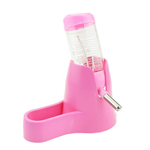 Porgeel Hamster Wasserflasche, automatischer Futterspender, Wasser/Futterspender für Kleintiere, Meerschweinchen, Ratten, Kaninchen, Zwergrennmäuse, Rosa von Porgeel