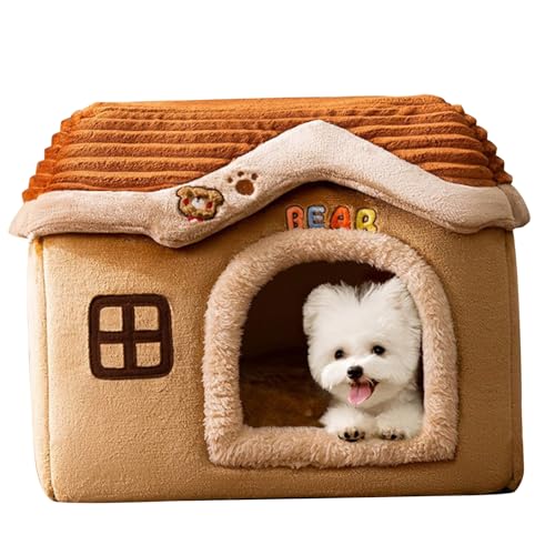 Hundehaus innen warm warm abtrennbar kleines Hundehaus 15.8x11.8x12,6 Zoll großes Weltraumhund Bastle Nicht -Slip -Waschhundhöhle für kleine und mittlere Hunde s s von Porgeel