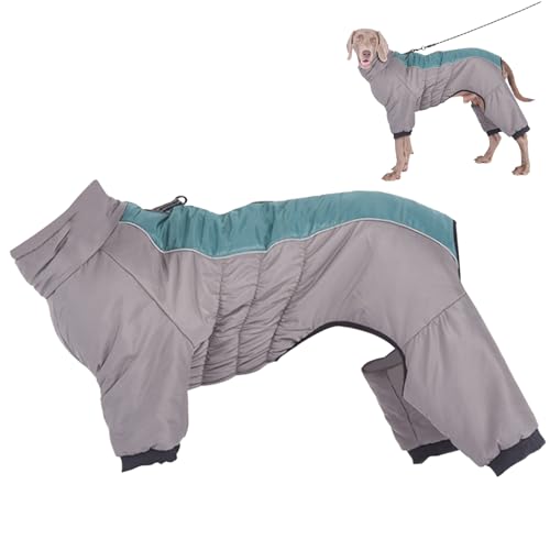 Hundemantel Wasserdicht Thermo Hundejacke Reflektierend Winddichter Hundewintermantel Wintermantel Vierbeinige atmungsaktive Winterkleidung für Hunde mit Reißverschluss, XL von Porgeel