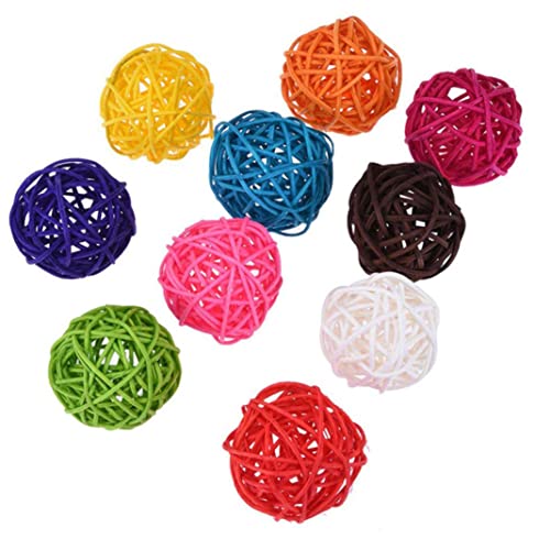 Porgeel 10pcs Rattan Ball Bird Toys Papageienkauen Haustierbissspielzeug für Wellensittich Shotet Cockatiel Conure Lovebird DIY Accessoire von Porgeel