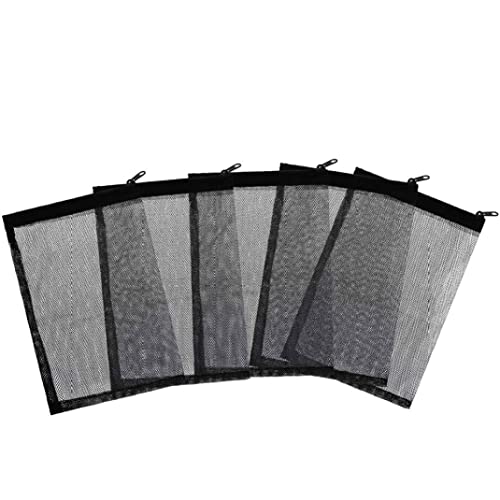 Porgeel Aquariumfiltermedienbeutel feines Mesh schwarz mit Reißverschluss für Fischtank aktivierte Kohlenstoffkeramikringe 5pcs von Porgeel