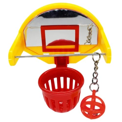 Porgeel Budgie Toys Bird Basketball Toys Shotet Training Basketball Hoop Haustier Kauen Spielzeugkäfigzubehör von Porgeel