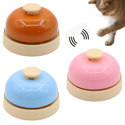 Porgeel Hundetraining Bell 3pcs Interaktive Hund Katze Bell niedliche Metallköpfchen für Hunde kleine Haustier Call Bell für Service Fun Haustraining Glocken Spielzeug für Welpenhunde Katze von Porgeel