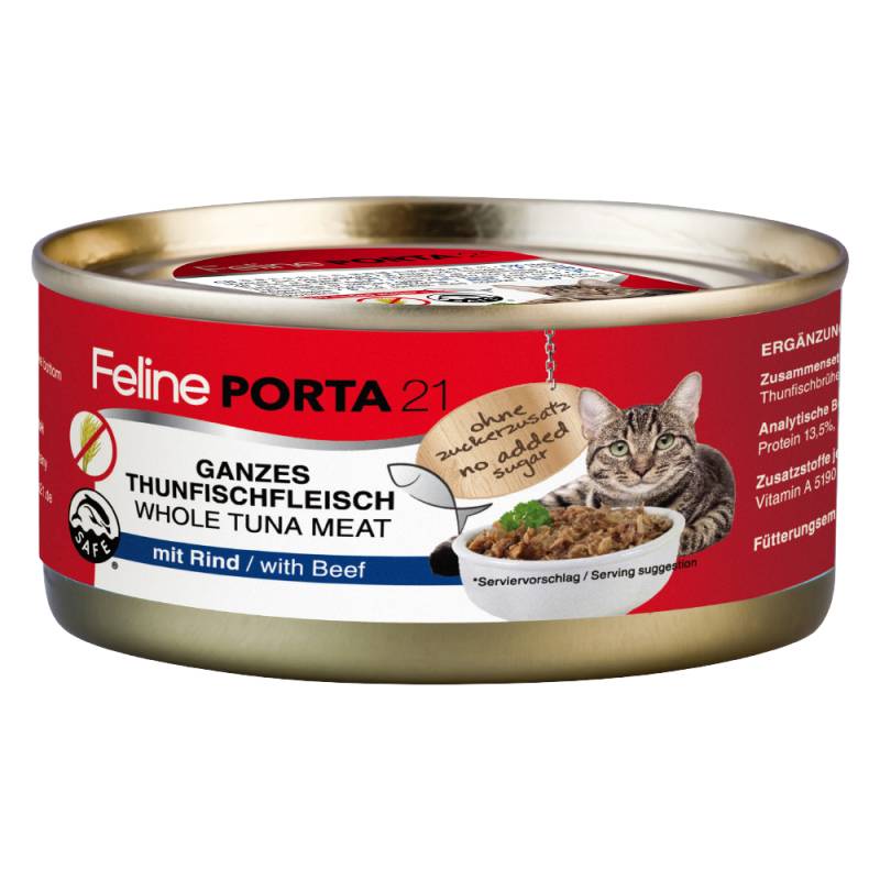 Feline Porta 21 6 x 156 g - Thunfisch mit Rind (getreidefrei) von Porta 21