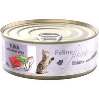 Sparpaket Feline Finest Katzen Nassfutter 24 x 85 g - Kitten Thunfisch mit Aloe von Porta 21