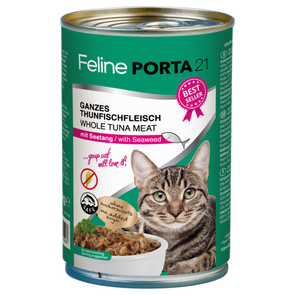 Sparpaket Feline Porta 12 x 400 g - Mixpaket Thunfisch (4 Sorten) von Porta 21