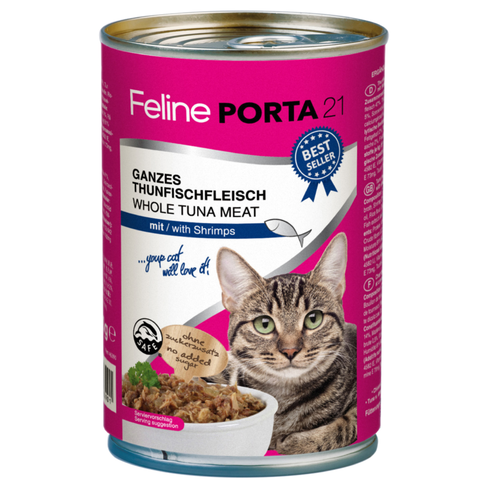 Sparpaket Feline Porta 12 x 400 g - Thunfisch mit Shrimps von Porta 21