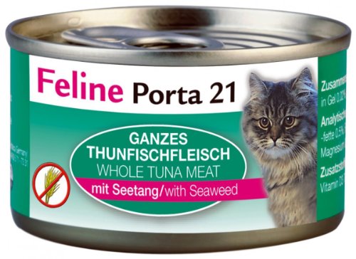 Feline Porta 21 | Ganzes Thunfischfleisch mit Seetang | 24 x 90 g von Porta