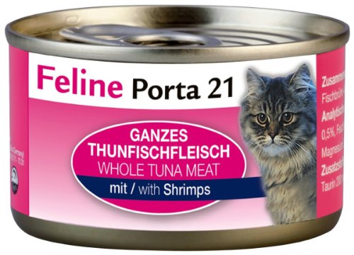 Feline Porta 21 | Ganzes Thunfischfleisch mit Shrimps | 24 x 90 g von Porta