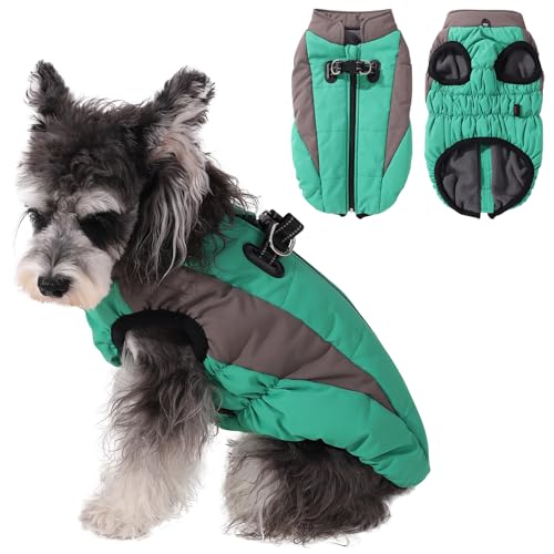 Poseca Warmer Wintermantel für Hunde, kaltes Wetter, winddicht, reflektierend, Fleece, Hundejacke mit Geschirr, dicke Hunde-Fleeceweste, Größe XL, Hundemantel, Reißverschluss, Hunde-Schneeanzug für von Poseca