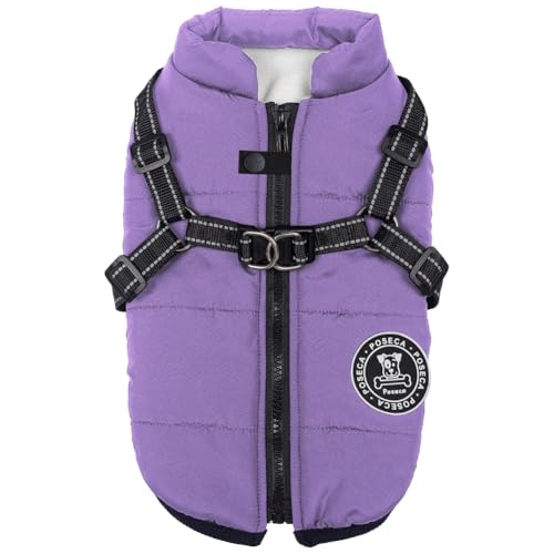 Poseca Hundekleidung für kleine Hunde, wasserdichte Winterjacke, warme Weste, Hundekleidung, Hundemantel, warme Winter-Hundejacke mit Hundegeschirr für kleine, mittelgroße und große Hunde von Poseca