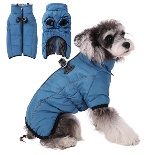 Poseca Warmer Hundemantel, wasserdicht, reflektierend, mit Geschirr, Winterjacke, gemütlicher Rollkragen, kaltes Wetter von Poseca