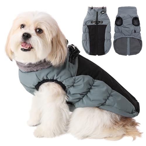 Poseca Winter Hundemantel Jacke Weste Kleidung Hundegeschirr Mantel Reflektierend Dehnbar Hundejacken Warm Wasserdicht Hundemäntel für Kleine Mittlere Große Hunde (XS, Blau) Besuchen Sie den Store von Poseca