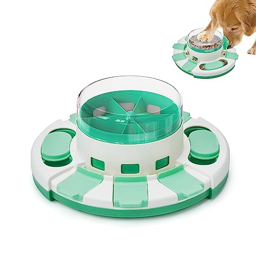 Potaroma Hunde-Puzzle-Spielzeug 2 Stufen, langsamer Feeder für Hunde, Hundefutter Leckerli Fütterungsspielzeug für IQ-Training, Hundeunterhaltungsspielzeug für alle Rassen (Grün Weiß) von Potaroma