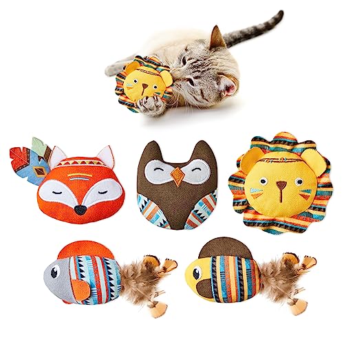 Potaroma Katzenspielzeug, 3er-Pack, bissfestes Katzenminze-Spielzeug, interaktives Katzen-Kicker-Spielzeug für Indoor-Katzen, fördert Kätzchenübung, 8,9 cm von Potaroma