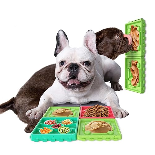 Potaroma Leckmatten für Hunde und Katzen, rutschfest, lustig, Puzzle-Feeder für Welpen, Hunde-Erdnussbutter-Leckpad, 2 cm Höhe, 4 Stück von Potaroma
