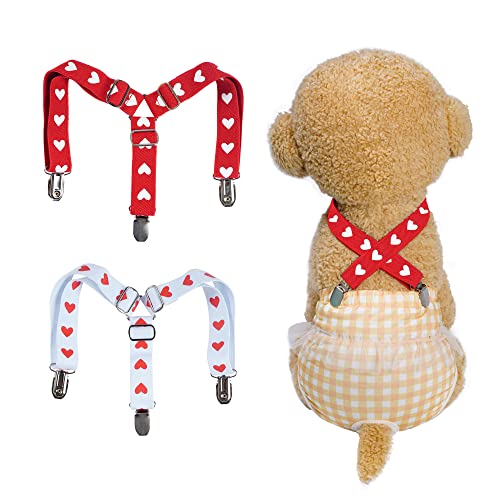 2Pcs Hund Windel Hosenträger Hund Windel Hosenträger für Windeln Verstellbare Hund Hosenträger Windel Keeper Hosenträger Weibliche Hund Windel Hosenträger für Hund Windeln Röcke Kleider Hosen Kleidung von Poualss