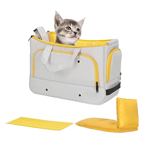 Poupangke Haustier-Reisetrage | Katzentaschen-Rucksack für Reisen | Atmungsaktive und große Reise-Katzentragetaschen für kleine, mittelgroße und große Katzen und Welpen von Poupangke