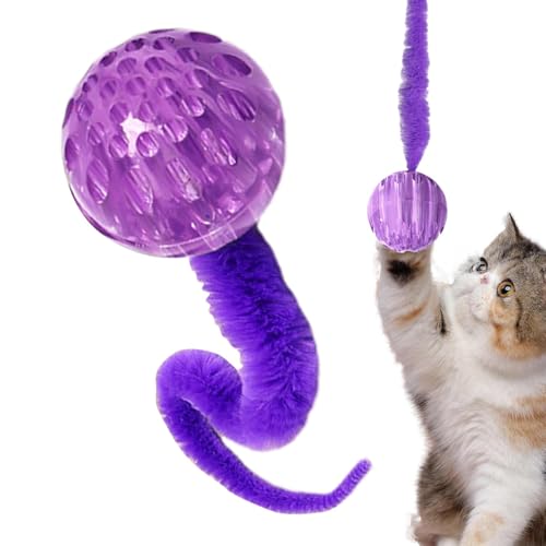 Poupangke Hüpfbälle für Katzen, Katzenwurmspielzeug | Interaktiver Zauberwurm mit Ballspielzeug für Katzen | Magic Worm Bouncy Balls Cats Teaser Toys helfen, Ihr Haustier zu entspannen und zu trösten von Poupangke