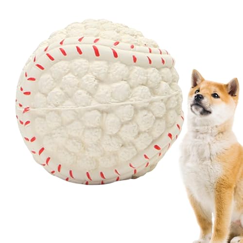 Poupangke Hundeball zum Zahnen, lustiger, weicher Beißgeräusch-Sportball für Welpen, interaktiver quietschender Sportball, Haustier-Trainingszubehör für kleine, mittelgroße und große Hunde von Poupangke