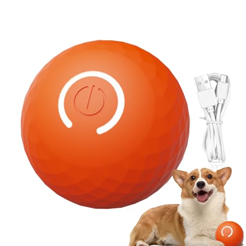 Poupangke Interaktives Hundeballspielzeug | Intelligentes automatisches bewegliches Katzenballspielzeug - Bissfestes Anreicherungsspielzeug mit 2 Modi, wiederaufladbar für Welpen, Hunde, Indoor-Katzen von Poupangke