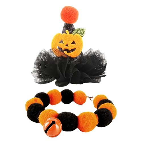 Poupangke Katzen-Halloween-Kostüme,Halloween-Hut für Katze | Halloween elastische Haustiermütze | Bequeme lustige Kopfaccessoires, farbenfrohe Katzenkostüme für Spaziergänge, Rollenspiele, Partys von Poupangke