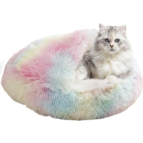 Poupangke Katzenbett mit Kapuze, Muschelform, warmes Katzennest – bequemes Bett für Indoor-Katzen, warme Winter-Katzen- und Hundehütte mit Bezug von Poupangke