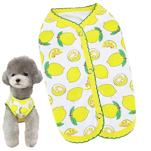 Poupangke Kleidung für Hunde,Kleidung für kleine Hunde | Ärmelloses, weiches Hundekleid mit Erdbeermuster | Bequeme Haustier-Shirts mit Druckknopf auf der Rückseite, modische Alltagskleidung für den von Poupangke