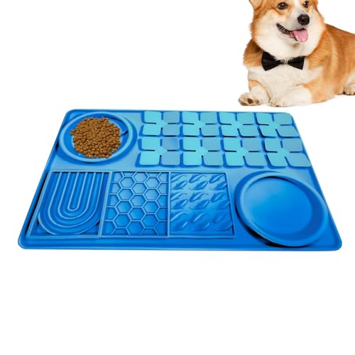 Poupangke Leckpads für Hunde – Lecken Slow Feeder Food Eating Mat,Fütterung Schnüffelmatte für Hunde Katzen Haustiere Training Baden Fellpflege Beruhigende Langeweile Reduzierer von Poupangke