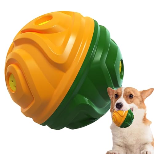 Poupangke Quietschender Hundespielzeug-Ball, interaktiver Beißball für Welpen, interaktives Kauspielzeug für kleine, mittelgroße und große Tiere von Poupangke