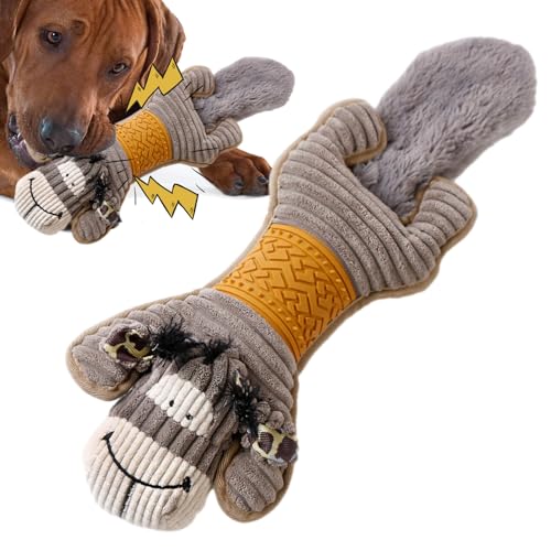 Poupangke Quietschendes Hundespielzeug – Plüschtier Kauspielzeug für die Zahnreinigung, lustiges, sicheres Kauspielzeug für kleine Hunde und Haustierbesitzer von Poupangke
