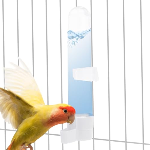 Poupangke Vogelwasserflasche, automatischer Futterspender für Vogelkäfig, multifunktional, hohe Kapazität, einfache Installation, Vogelkäfig-Futterspender und Tränke, für Sittiche, Nymphensittiche, von Poupangke