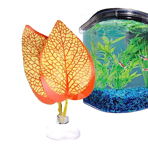 Betta Fisch Hängematte, Betta Kunstblatt Matte mit Saugnapf, Blatt-Hängematte mit natürlicher Dekoration Ruheplatz mit Saugnapfbett Fisch Betta für Tank von Povanjer