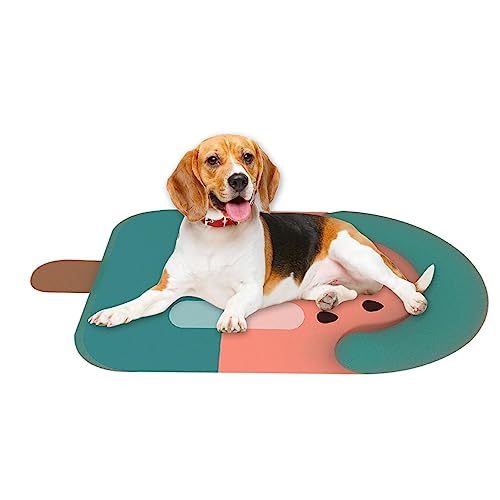 Eismatte für Haustiere, Cute Popsicle Shape Cool Pad Dog Sleeping Bed mit Kissen, Kühlkissen Waschbar für Hundebett, Kühlkissen von Povanjer