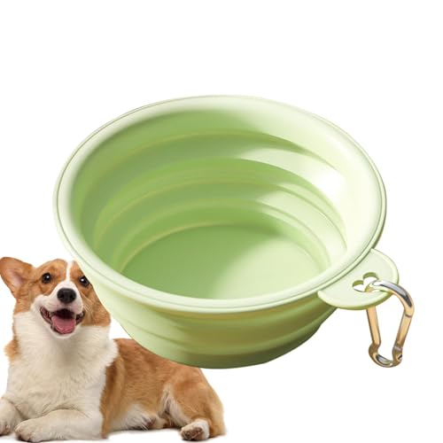 Faltbarer Wassernapf für Hunde,Faltbarer Hundenapf,Cup Dish Faltbare, erweiterbare Hunde-Reisenäpfe - Silikon-Becherschale für die Wasserfütterung, sichere Tierfutter-Wasserschale, praktisch von Povanjer