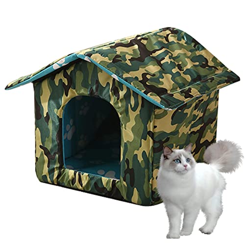 Feral Cat House Outdoor Wetterfest Hutch Small - Faltbares und verdicktes Katzenzelt für den Außenbereich Povanjer von Povanjer