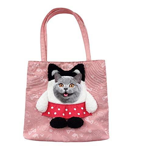 Haustier Canvas Schultertasche | Haustier Canvas Schultertasche Katzentrage | Haustier Tragetasche Canvas Schultertasche mit Öffnung Design für Katzen und Hunde von Povanjer