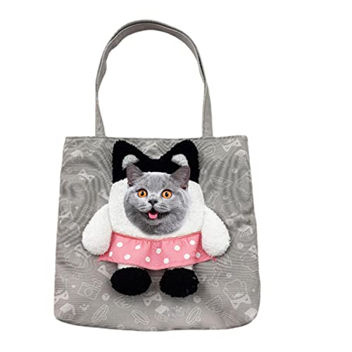 Haustier-Schultertasche aus Segeltuch – Tragetasche für Katzen, tragbar, aufklappbares Design, Segeltuch, Tragetasche für kleine Haustiere, Hunde und Katzen von Povanjer