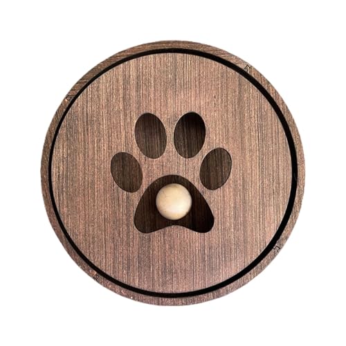 Katzen-Spinnball-Spielzeug – interaktives Kätzchen-Spaß-Spielzeug | Holz, rundes Kätzchen-Spaß-Spielzeug, glatter Katzen-Spinner-Spielzeug für Indoor-Katzen, ansprechendes Spielen verbessert die von Povanjer