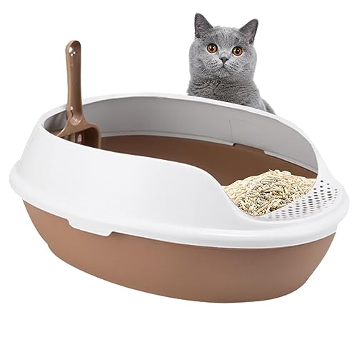 Katzentoilette für Katzen, geschlossene Katzentoilette, abnehmbar, spritzwassergeschützt, halbgeschlossen, mit Schaufel, Größen (13 Stile und Farben) von Povanjer