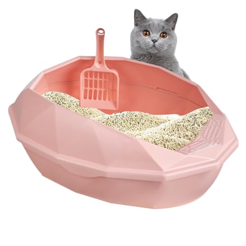 Katzentoilette für Katzen, geschlossene Katzentoilette, abnehmbar, spritzwassergeschützt, halbgeschlossen, mit Schaufel, Größen (13 Stile und Farben) von Povanjer