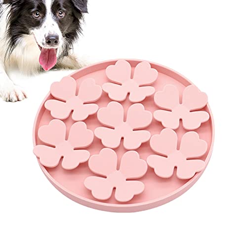 Leckmatte für Hunde - Erdnussbutter Slow Feeder Bowl | Erhöhter Hunde-Puzzle-Futterspender mit Blumen-Design gegen Langeweile, Nass- oder Trockenfutter, Wasser-Joghurt-Erdnussbutter von Povanjer